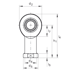 桿端軸承 GIR12-DO, 根據(jù) DIN ISO 12 240-4 標(biāo)準(zhǔn)，帶右旋內(nèi)螺紋，需維護(hù)