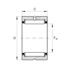 滾針軸承 NCS1016, 機加工滾道，根據(jù) ABMA 18.2 - 1982，英制