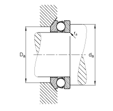 推力深溝球軸承 53314, 根據(jù) DIN 711/ISO 104 標(biāo)準(zhǔn)的主要尺寸，單向，帶球面軸承座圈，可分離