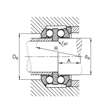 推力深溝球軸承 54320, 根據(jù) DIN 711/ISO 104 標(biāo)準(zhǔn)的主要尺寸，雙向，帶球面軸承座圈，可分離