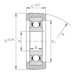 滾輪 KLRU12X35X12-2Z, 帶塑料箍，兩側(cè)密封