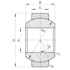 關(guān)節(jié)軸承 GE6-FO, 根據(jù) DIN ISO 12 240-1 標(biāo)準(zhǔn)，需維護(hù)