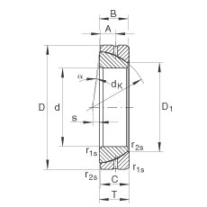 角接觸關節(jié)軸承 GE40-SX, 根據(jù) DIN ISO 12 240-2 標準，需維護