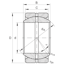 關節(jié)軸承 GE25-ZO, 根據(jù) DIN ISO 12 240-1 標準，英制尺寸，需維護