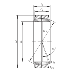 關(guān)節(jié)軸承 GE50-DO, 根據(jù) DIN ISO 12 240-1 標準，需維護