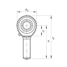桿端軸承 GAKR10-PB, 根據(jù) DIN ISO 12 240-4 標(biāo)準(zhǔn)，帶右旋外螺紋，需維護(hù)