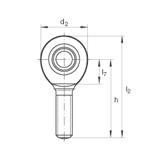 桿端軸承 GAR20-UK, 根據(jù) DIN ISO 12 240-4 標準，帶右旋外螺紋，需維護