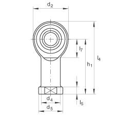桿端軸承 GIKL10-PW, 根據(jù) DIN ISO 12 240-4 標(biāo)準(zhǔn)，帶左旋內(nèi)螺紋，需維護(hù)