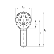 桿端軸承 GAKR16-PW, 根據(jù) DIN ISO 12 240-4 標(biāo)準(zhǔn)，帶右旋外螺紋，需維護(hù)