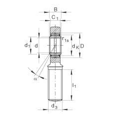 桿端軸承 GAL17-DO, 根據(jù) DIN ISO 12 240-4 標(biāo)準(zhǔn)，帶左旋外螺紋，需維護(hù)