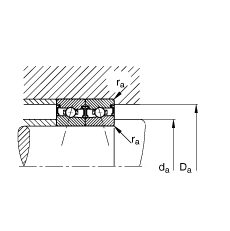 主軸軸承 HSS71905-C-T-P4S, 調(diào)節(jié)，成對(duì)安裝，接觸角 α = 15°，兩側(cè)唇密封，非接觸，加嚴(yán)公差