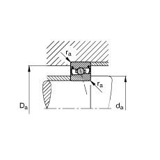 主軸軸承 HCS71912-E-T-P4S, 調節(jié)，成對或單元安裝，接觸角 α = 25°，兩側唇密封，非接觸，限制公差