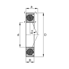 主軸軸承 HCB7232-E-T-P4S, 調(diào)節(jié)，成對(duì)或單元安裝，接觸角 α = 25°，陶瓷球，限制公差