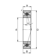 主軸軸承 HC7016-C-T-P4S, 調節(jié)，成對或單元安裝，接觸角 α = 15°，陶瓷球，限制公差