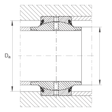 關(guān)節(jié)軸承 GE50-HO-2RS, 根據(jù) DIN ISO 12 240-1 標(biāo)準(zhǔn), 需維護(hù)，兩側(cè)唇密封