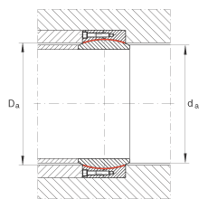 大的關(guān)節(jié)軸承 GE600-DW, 根據(jù) DIN ISO 12 240-1 標(biāo)準(zhǔn)，免維護