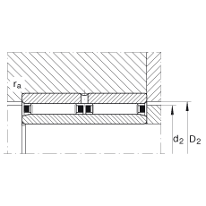 滾針軸承 NAO25X42X32-ZW-ASR1, 無擋邊，雙列